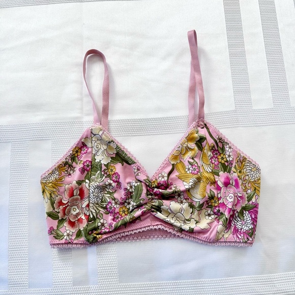 Spell designs, blue skies, pink floral bralette in Candy. Bra. Size large. - Picture 6 of 9
